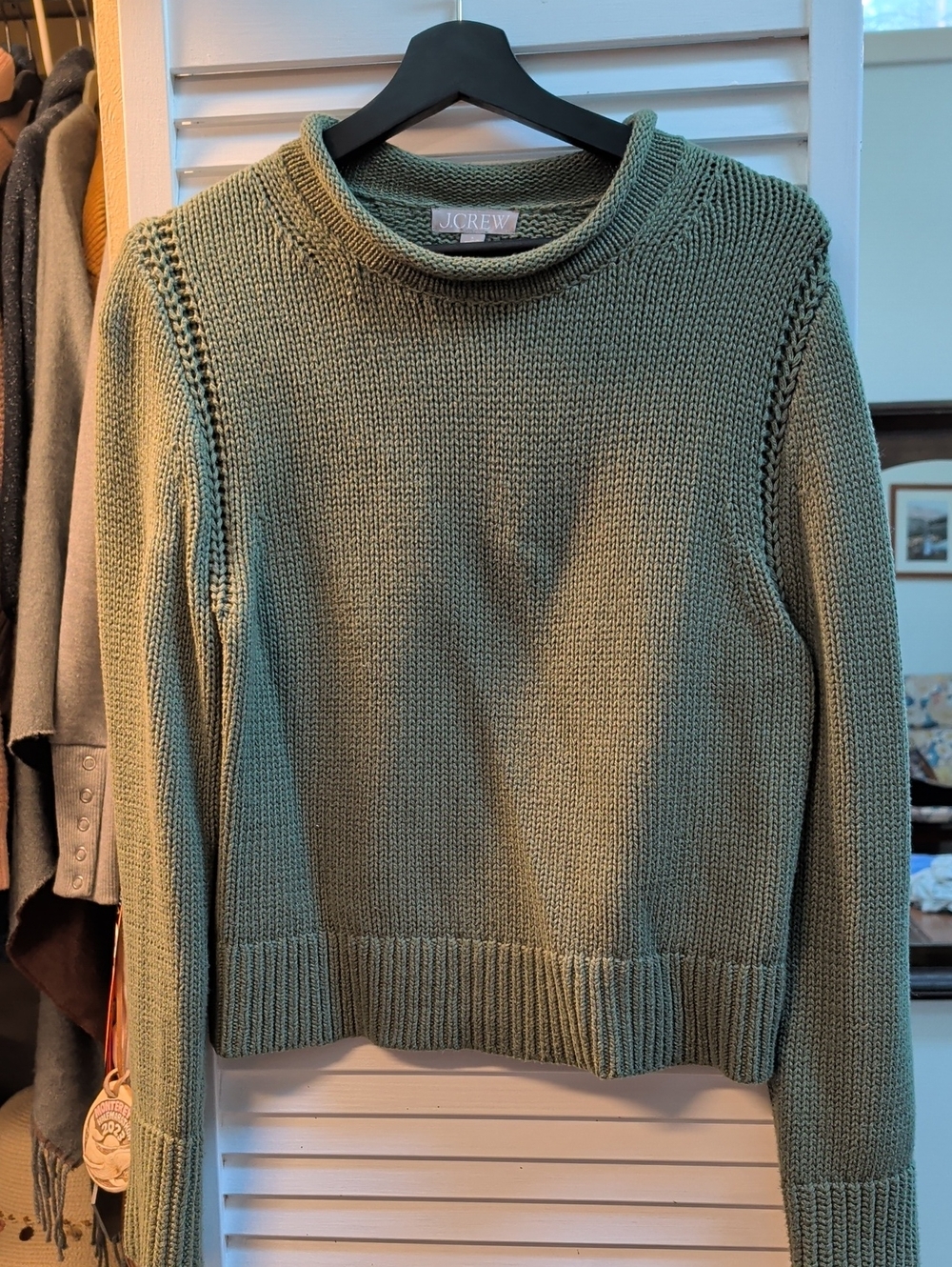 J. Crew Olive Green Cowl Neck Sweater